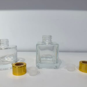 shishe qelqi për reed diffuser – 100 ml (kapak gold)